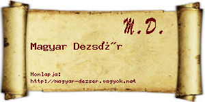 Magyar Dezsér névjegykártya