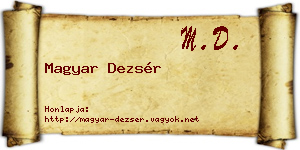 Magyar Dezsér névjegykártya